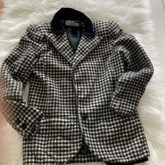 Vintage Valentino boutique jacket houndstooth timeless fashion office siren